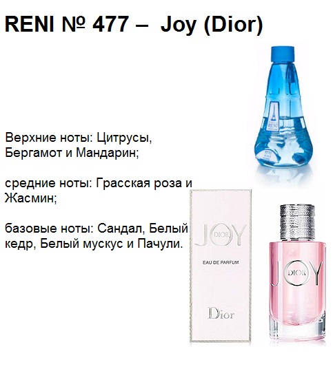 RENI № 477 – Joy (Dior) – Наливная парфюмерия RENI в розницу….+7 950 421 35  38 . КРАСНОЯРСК.